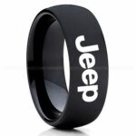 Jeep Ring, Black Jeep Ring, Black Tungsten Ring, Jeep Truck Ring, Black Wedding Ring
