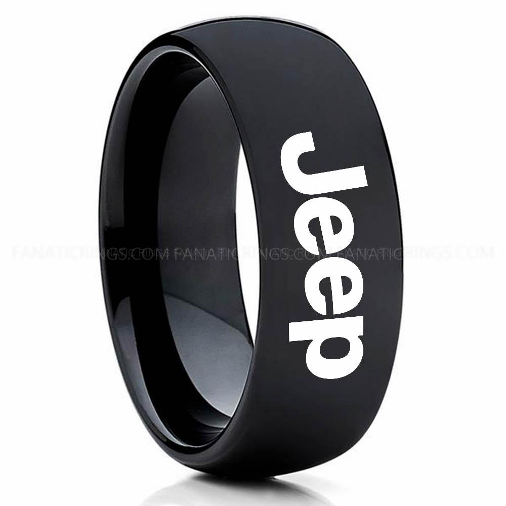 Jeep Black (1) Jeep Ring, Black Jeep Ring, Black Tungsten Ring, Jeep Truck Ring, Black Wedding Ring - Image 1