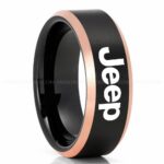 Jeep Ring, Black Jeep Ring, Black Tungsten Ring, Jeep Truck Ring, Black Wedding Ring