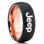 Jeep Ring, Black Jeep Ring, Black Tungsten Ring, Jeep Truck Ring, Black Wedding Ring