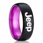 Jeep Ring, Black Jeep Ring, Black Tungsten Ring, Jeep Truck Ring, Black Wedding Ring
