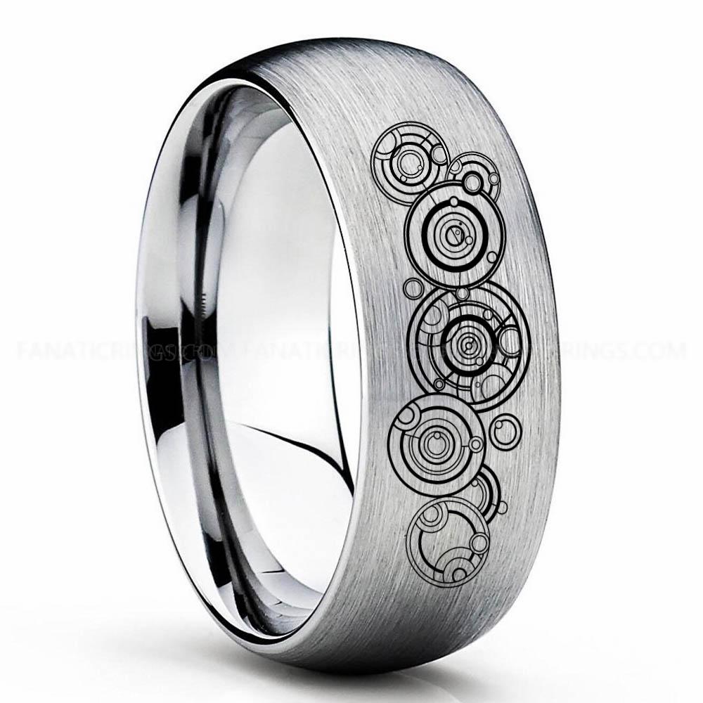 MNKBG Silver (3) Doctor Who Ring, Doctor Who Jewelry, Doctor Who Wedding Band, Doctor Who Wedding Ring, Gallifreyan Ring - Image 1