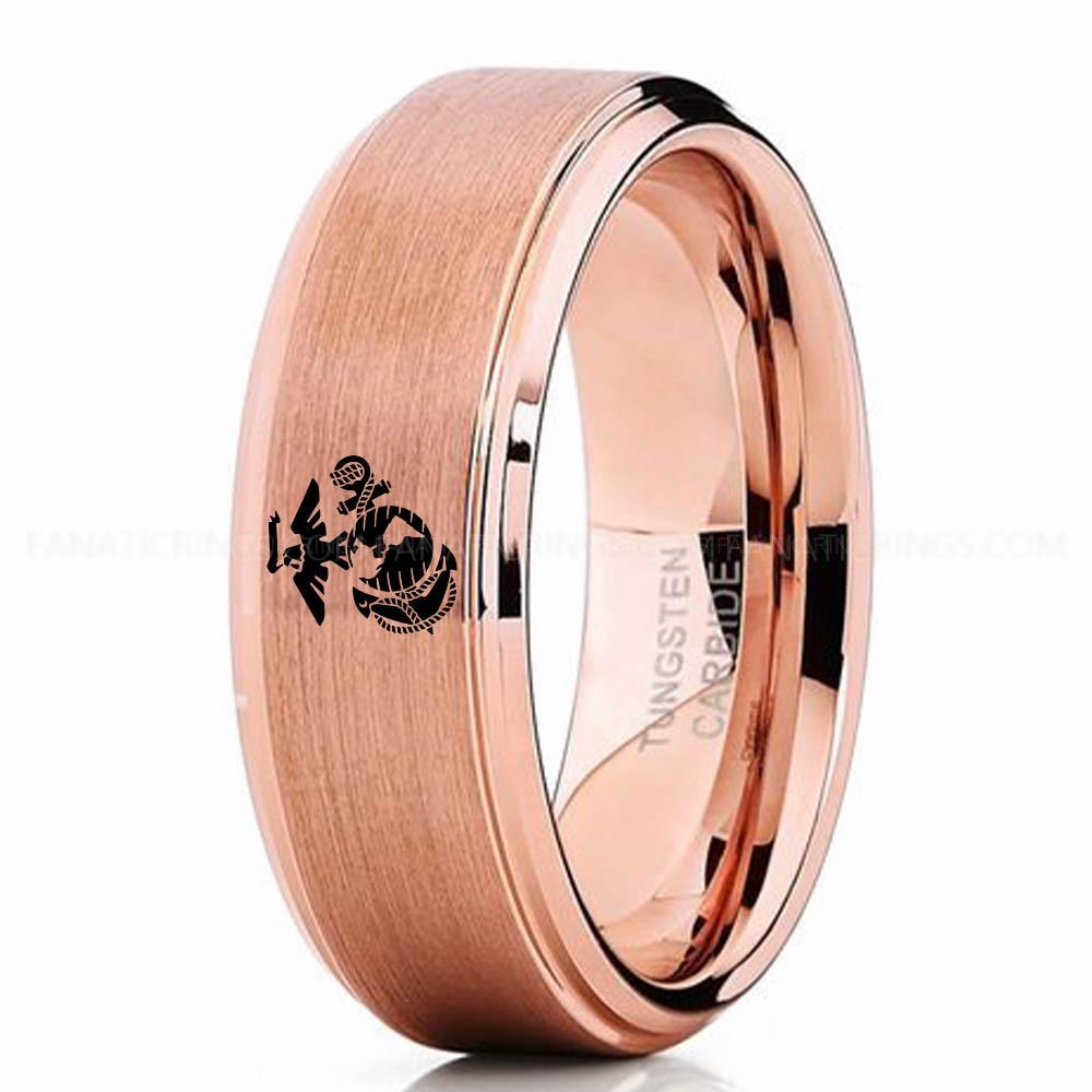 Marine Pink Marines Ring, Semper Fidelis Ring, Marines Wedding Band, Camo Rings, Army Rings, Military Ring, Military Jewelry - Image 1