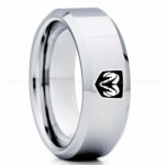 Dodge Ram Ring, Silver Dodge Ram Ring, Silver Tungsten Ring, Truck Ring, Silver Wedding Ring, Tungsten Wedding Band, Silver Tungsten Wedding Ring