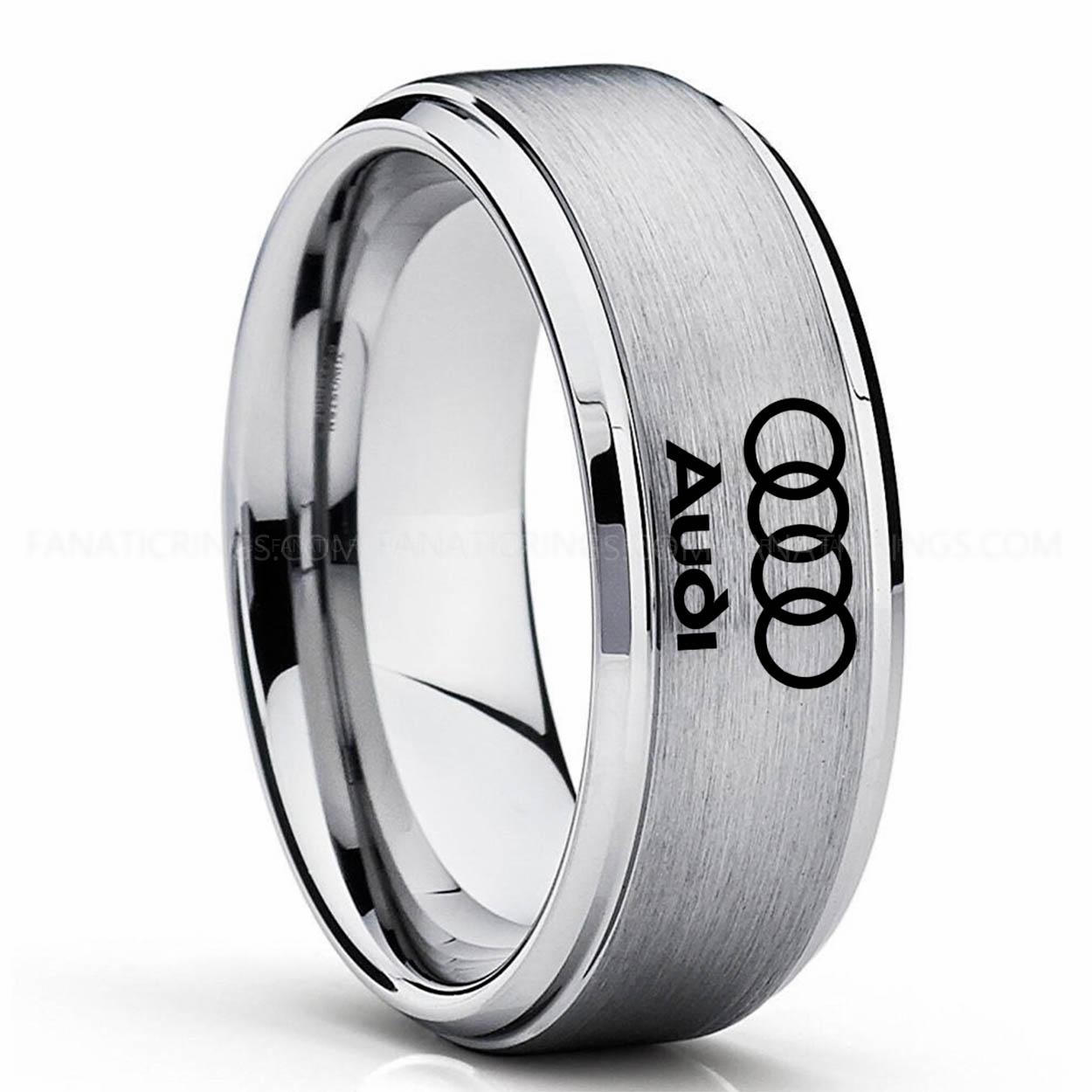 Silver (2) AUDI Audi Ring, Silver Audi Ring, Silver Tungsten Ring, Silver Wedding Ring, Silver Tungsten Wedding Ring - Image 1