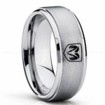 Dodge Ram Ring, Silver Dodge Ram Ring, Silver Tungsten Ring, Truck Ring, Silver Wedding Ring, Tungsten Wedding Band, Silver Tungsten Wedding Ring