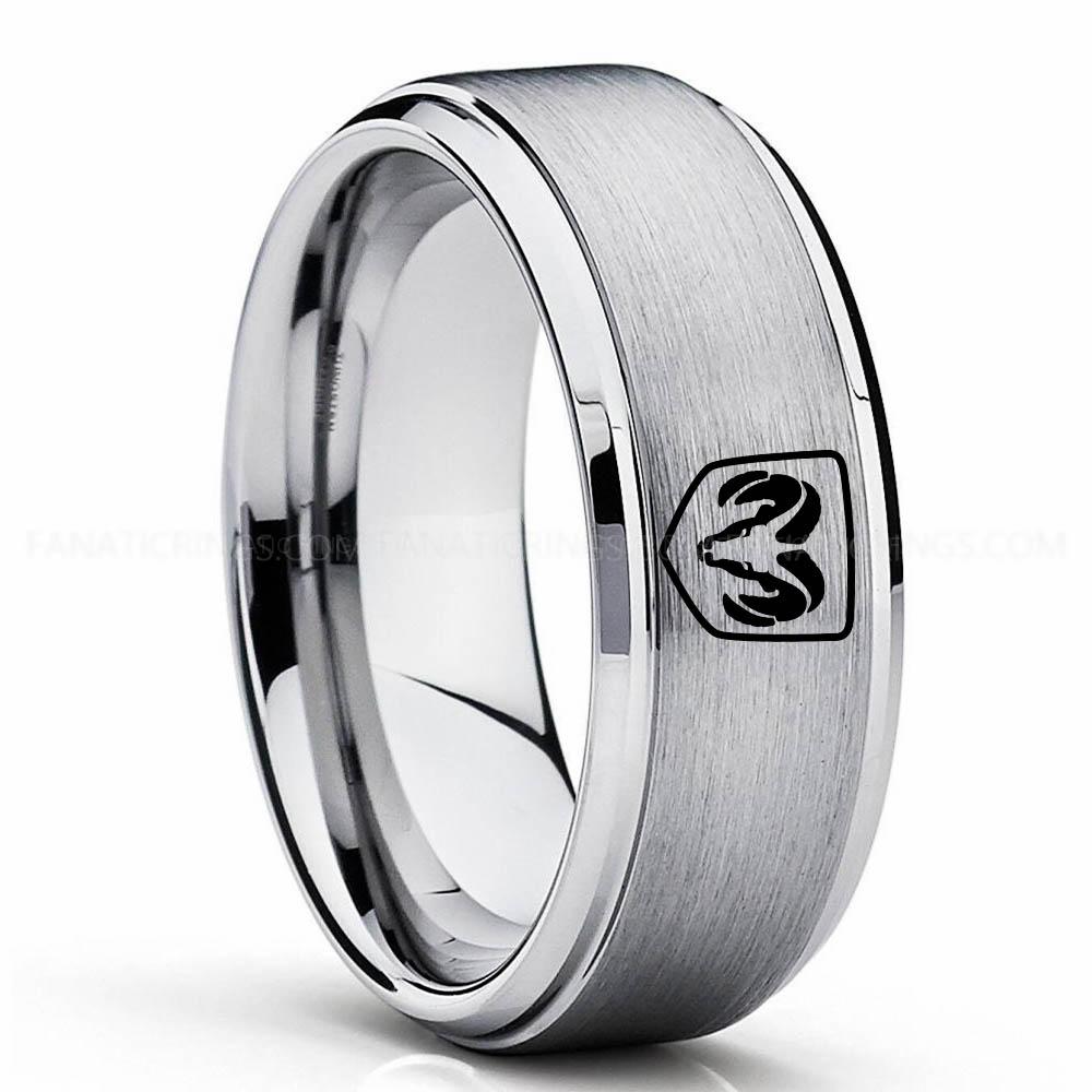 Silver (2) RAM (1) Dodge Ram Ring, Silver Dodge Ram Ring, Silver Tungsten Ring, Truck Ring, Silver Wedding Ring, Tungsten Wedding Band, Silver Tungsten Wedding Ring - Image 1