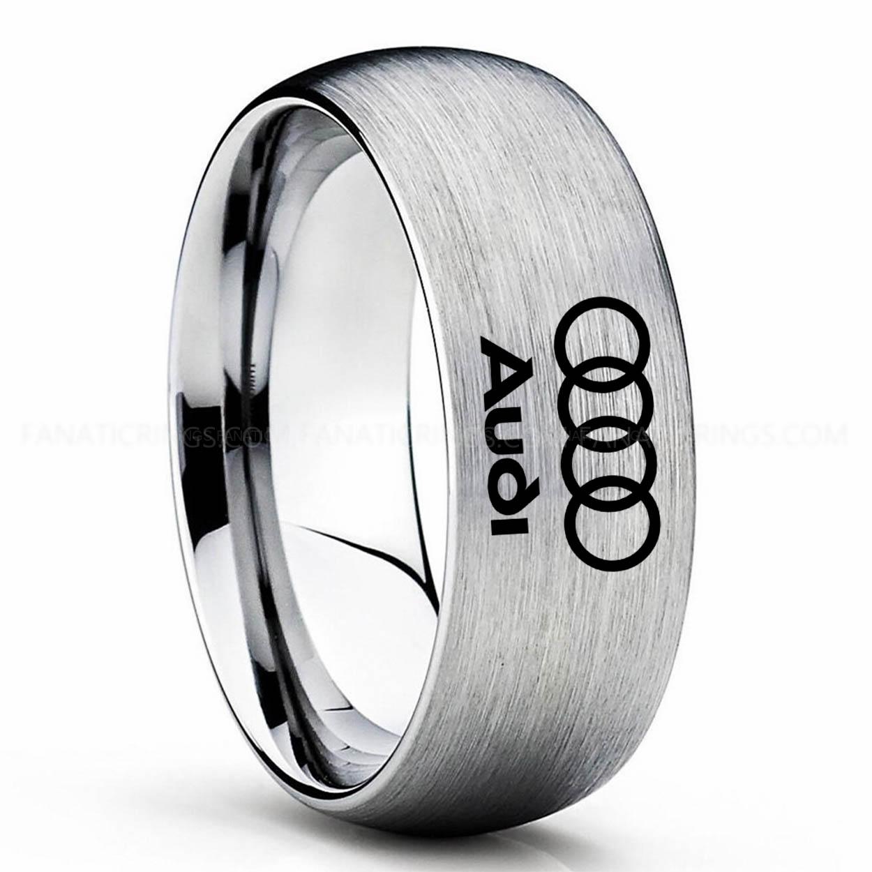 Silver (3) AUDI Audi Ring, Silver Audi Ring, Silver Tungsten Ring, Silver Wedding Ring, Silver Tungsten Wedding Ring - Image 1