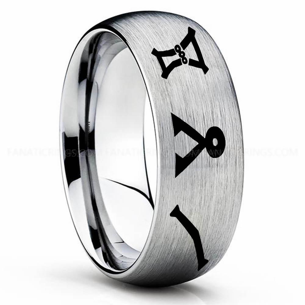 Silver Character 2 Stargate Ring, Stargate Earth Ring, Earth Ring, Stargate Jewelry, Stargate Wedding Band - Image 1