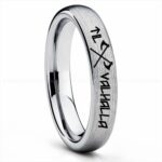 Til Valhalla Ring, Viking Ring, Runes Ring, Valknut Ring, Nordic Ring, Norsemen Ring, Nordic Runes Ring, Silver Tungsten Band