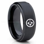 Steelers Ring, Steelers Wedding Band, Steelers Wedding Ring, Steelers Jewelry