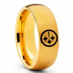 Steelers Ring, Steelers Wedding Band, Steelers Wedding Ring, Steelers Jewelry