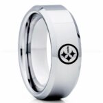 Steelers Ring, Steelers Wedding Band, Steelers Wedding Ring, Steelers Jewelry