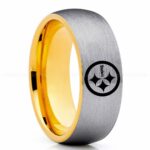 Steelers Ring, Steelers Wedding Band, Steelers Wedding Ring, Steelers Jewelry