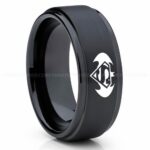 Batman Ring, Batman Wedding Band, Batman Wedding Ring, Black Wedding Band, Black Wedding Ring