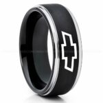 Chevy Ring, Chevrolet Ring, Chevy Bowtie Ring, Auto Racing Ring, Chevy Wedding Band, Chevrolet Wedding Ring