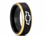 Chevy Ring, Chevrolet Ring, Chevy Bowtie Ring, Auto Racing Ring, Chevy Wedding Band, Chevrolet Wedding Ring