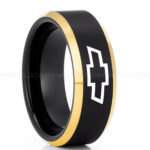 Chevy Ring, Chevrolet Ring, Chevy Bowtie Ring, Auto Racing Ring, Chevy Wedding Band, Chevrolet Wedding Ring