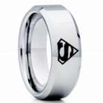 Superman Ring, Superman Wedding Band, Superman Wedding Ring, Silver Wedding Band, Silver Wedding Ring