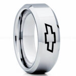Chevy Ring, Chevrolet Ring, Chevy Bowtie Ring, Auto Racing Ring, Chevy Wedding Band, Chevrolet Wedding Ring
