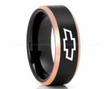 Chevy Ring, Chevrolet Ring, Chevy Bowtie Ring, Auto Racing Ring, Chevy Wedding Band, Chevrolet Wedding Ring