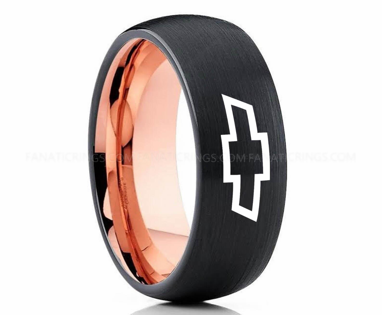 il_1588xN.2967819898_t8t6 (1) Chevy Ring, Chevrolet Ring, Chevy Bowtie Ring, Auto Racing Ring, Chevy Wedding Band, Chevrolet Wedding Ring - Image 1