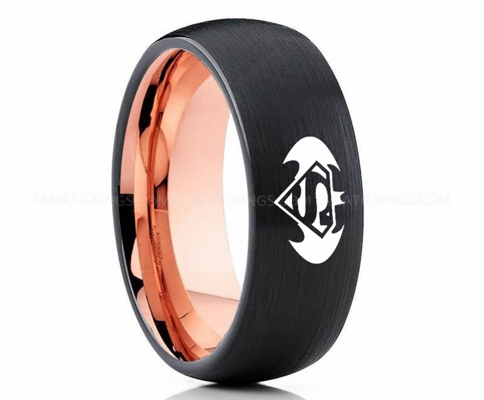 il_1588xN.2967819898_t8t6 Batman Ring, Batman Wedding Band, Batman Wedding Ring, Black Wedding Band, Black Wedding Ring - Image 1