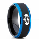 Batman Ring, Batman Wedding Band, Batman Wedding Ring, Black Wedding Band, Black Wedding Ring