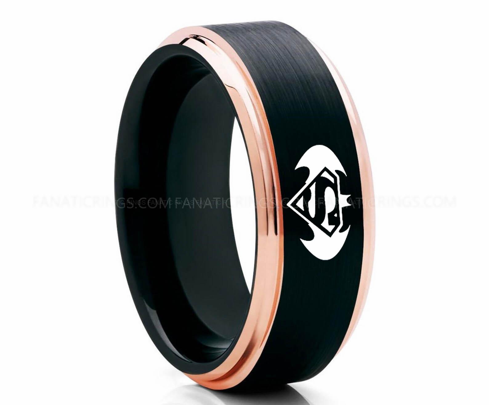 il_1588xN.3015608321_ghzr Batman Ring, Batman Wedding Band, Batman Wedding Ring, Black Wedding Band, Black Wedding Ring - Image 1
