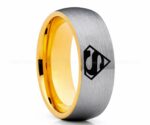 Superman Ring, Superman Wedding Band, Superman Wedding Ring, Silver Wedding Band, Silver Wedding Ring