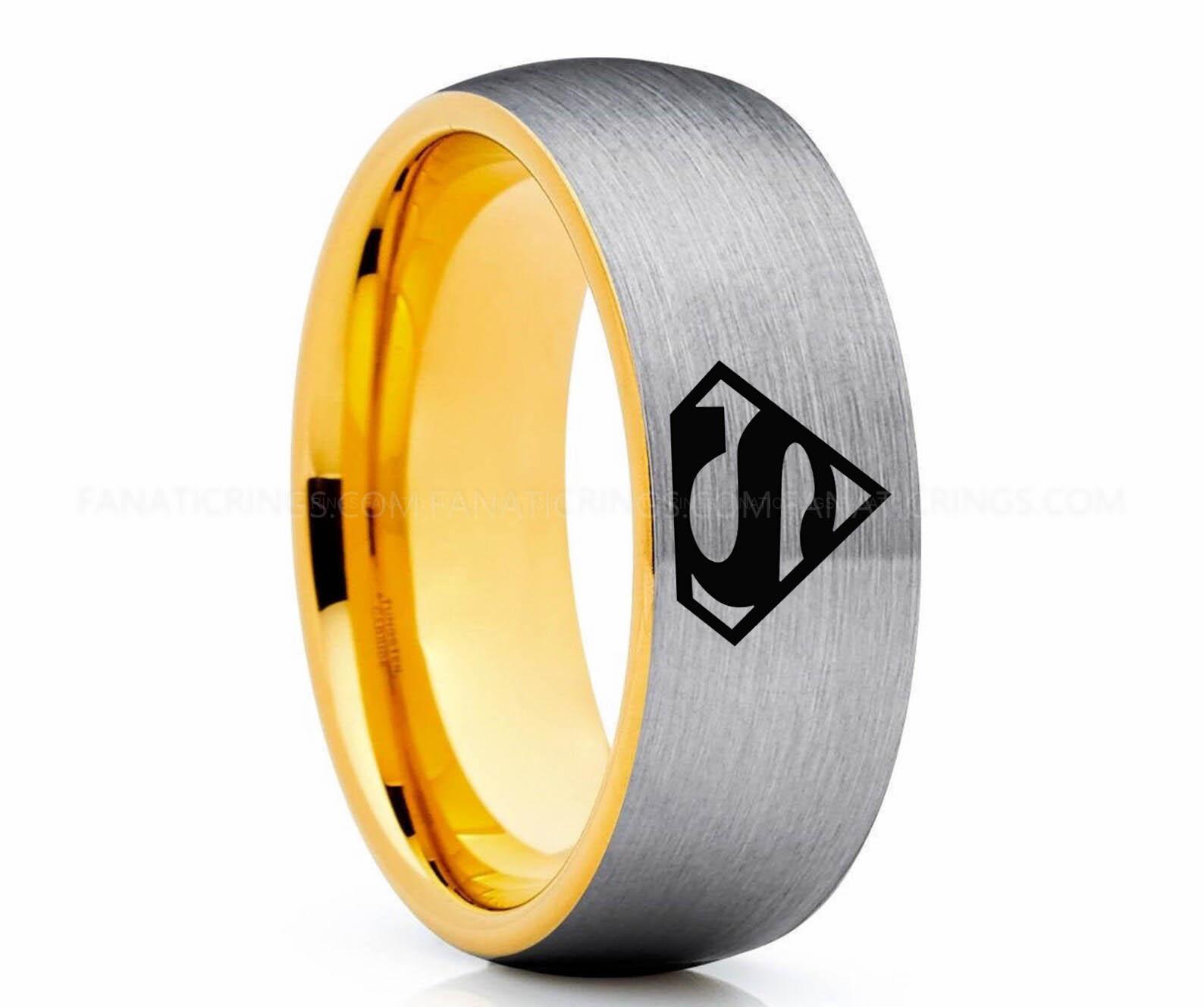 il_1588xN.3034238348_jxwf (1) Superman Ring, Superman Wedding Band, Superman Wedding Ring, Silver Wedding Band, Silver Wedding Ring - Image 1