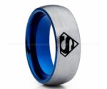 Superman Ring, Superman Wedding Band, Superman Wedding Ring, Silver Wedding Band, Silver Wedding Ring