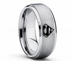 Superman Ring, Superman Wedding Band, Superman Wedding Ring, Silver Wedding Band, Silver Wedding Ring