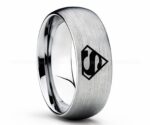 Superman Ring, Superman Wedding Band, Superman Wedding Ring, Silver Wedding Band, Silver Wedding Ring