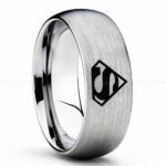 Superman Ring, Superman Wedding Band, Superman Wedding Ring, Silver Wedding Band, Silver Wedding Ring