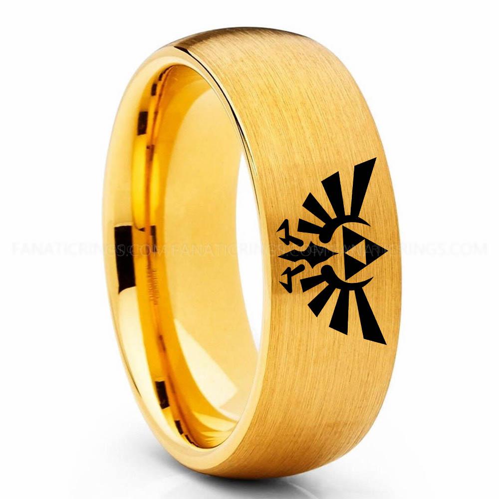 s-l1600 (2) Gold Legend of Zelda Ring, Legend of Zelda Jewelry, Zelda Wedding Band, Zelda Wedding Ring, Gamer Ring - Image 1