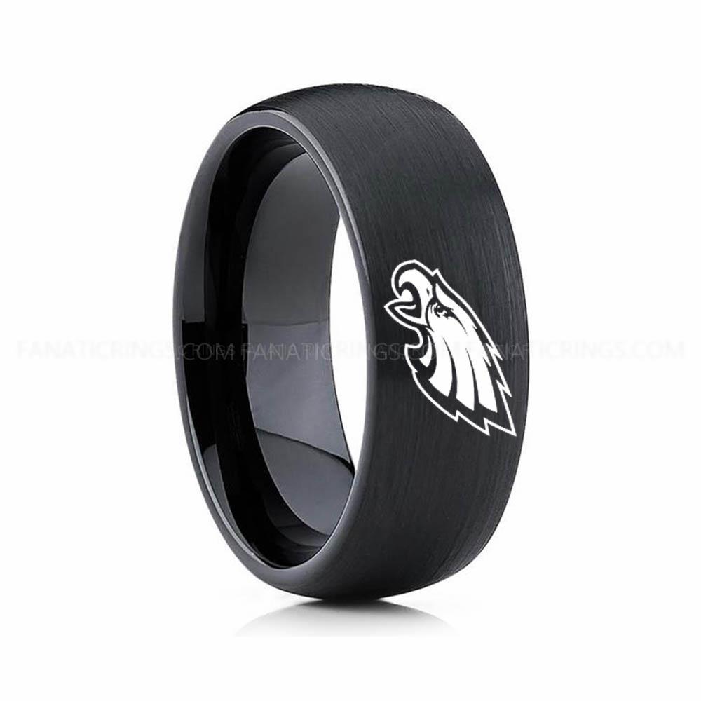 10 (16) Eagles Ring, Eagles Wedding Band, Eagles Wedding Ring, Eagles Jewelry - Image 1