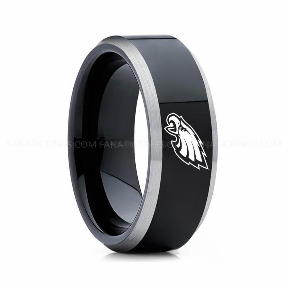 12 (16) Eagles Ring, Eagles Wedding Band, Eagles Wedding Ring, Eagles Jewelry - Image 1