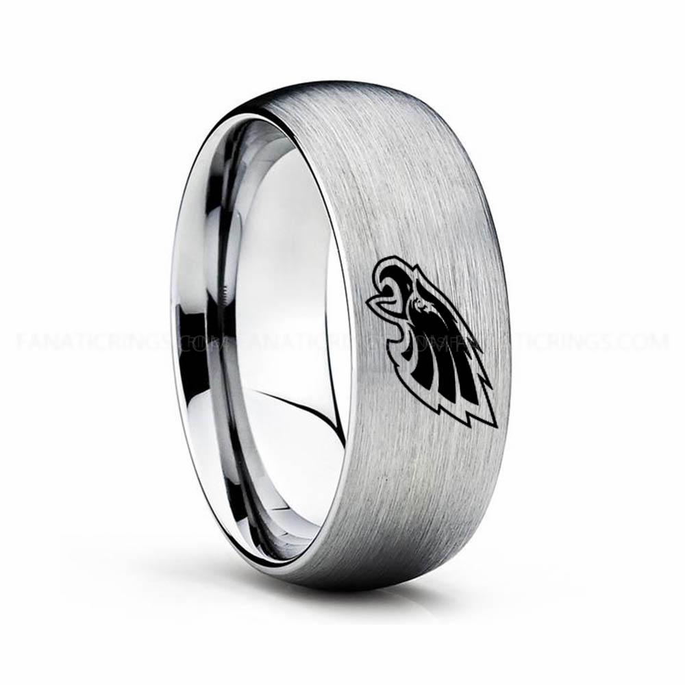 16 (15) Eagles Ring, Eagles Wedding Band, Eagles Wedding Ring, Eagles Jewelry - Image 1