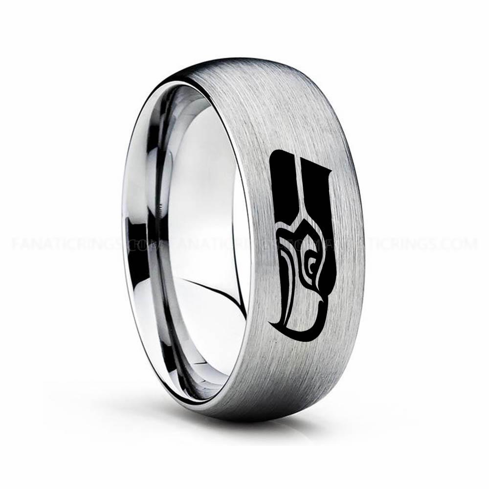 16 (17) Seahawks Ring, Seahawks Wedding Band, Seahawks Wedding Ring, Seahawks Jewelry - Image 1