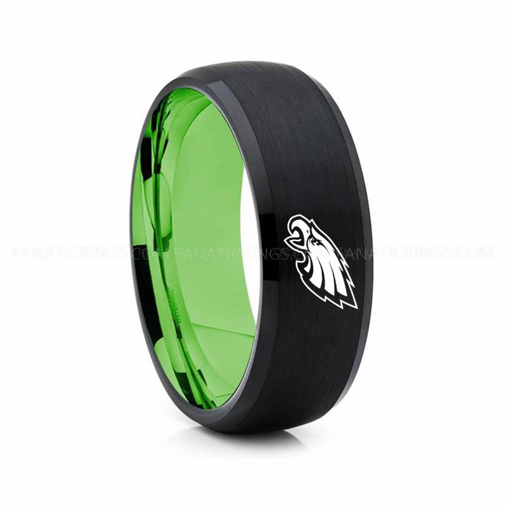 18 (15) Eagles Ring, Eagles Wedding Band, Eagles Wedding Ring, Eagles Jewelry - Image 1