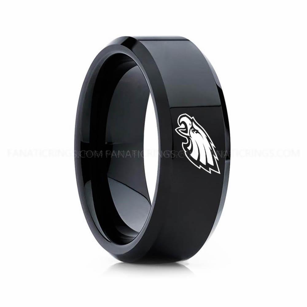 9 (15) Eagles Ring, Eagles Wedding Band, Eagles Wedding Ring, Eagles Jewelry - Image 1