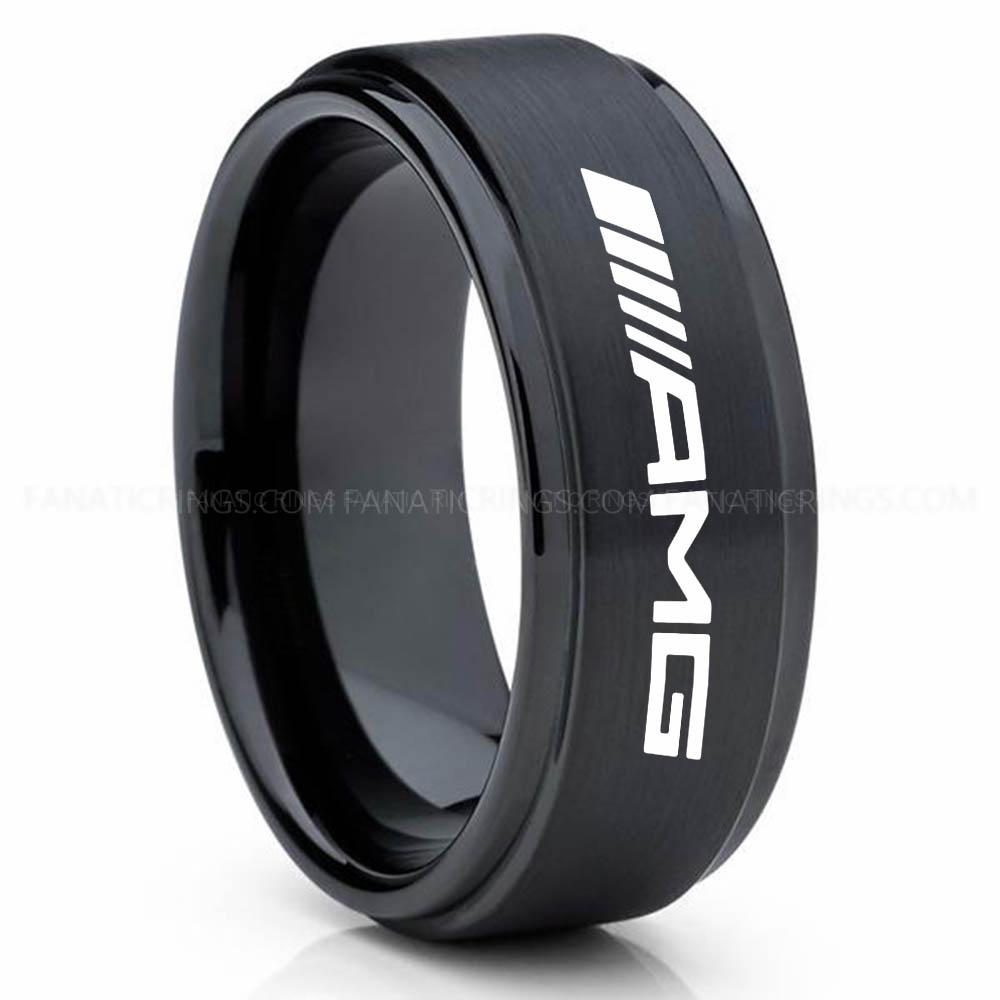 AMG Black Mercedes AMG Ring, Mercedes Benz AMG Wedding Ring, Mercedes Benz AMG Wedding Ring, Mercedes AMG Jewelry - Image 1