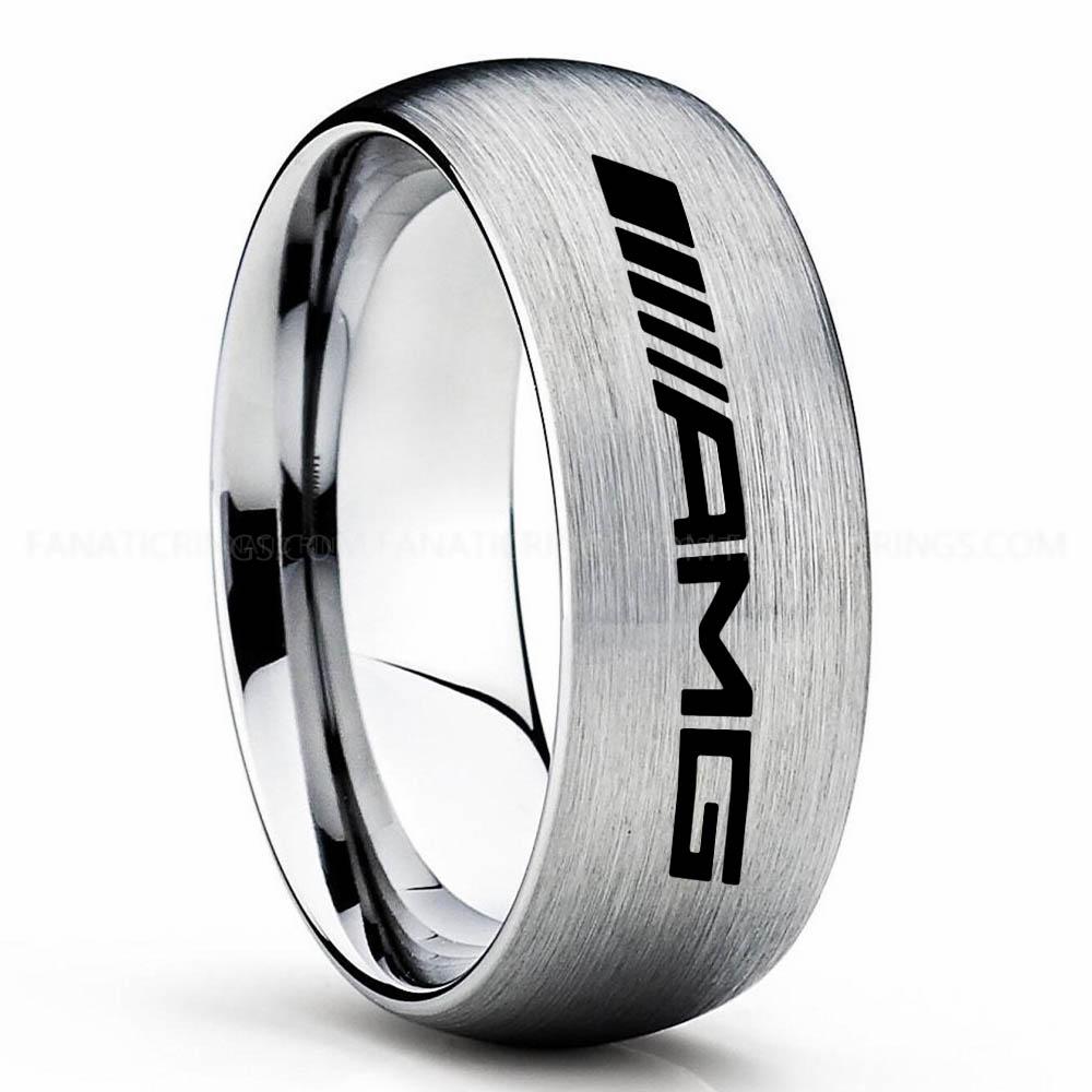 AMG Silver Mercedes AMG Ring, Mercedes Benz AMG Wedding Ring, Mercedes Benz AMG Wedding Ring, Mercedes AMG Jewelry - Image 1