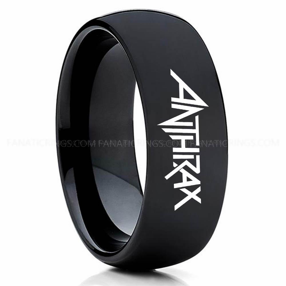 Anthrax Black Anthrax Ring, Anthrax Wedding Band, Anthrax Wedding Ring, Anthrax Jewelry - Image 1