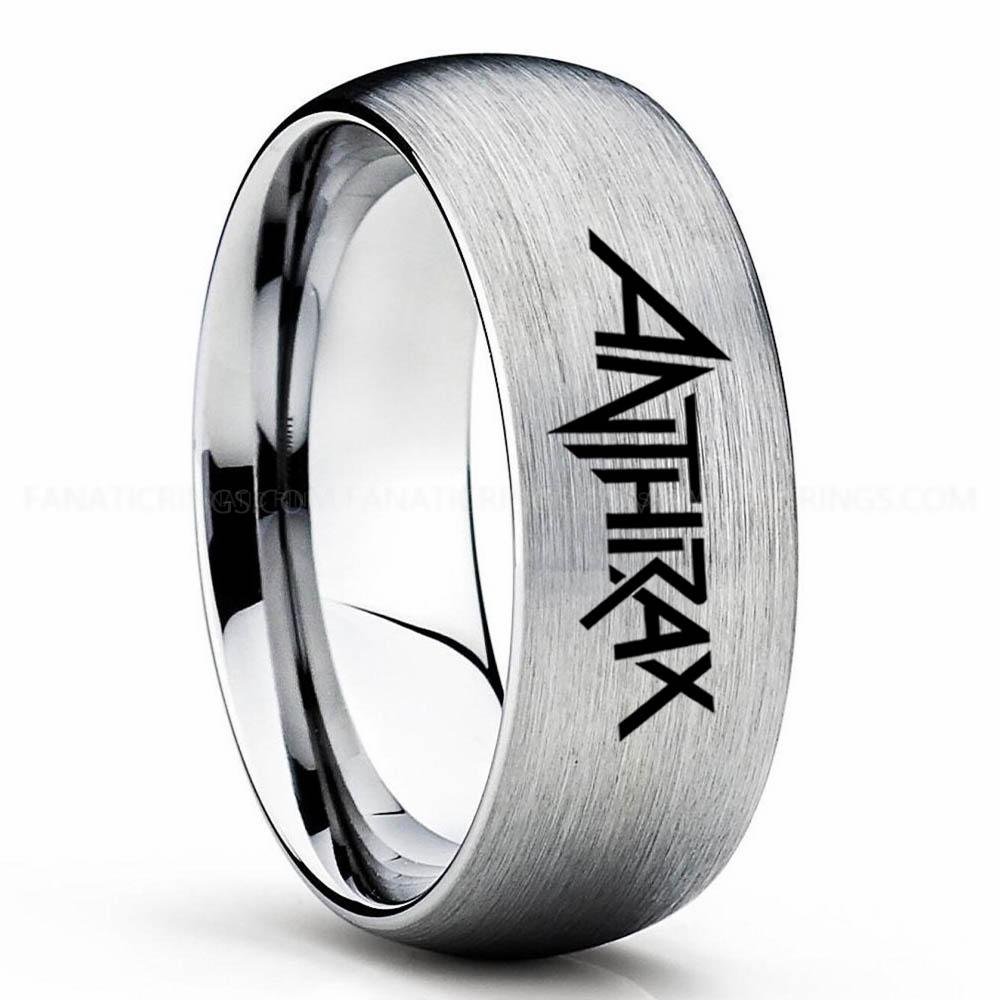Anthrax Silver 3 Anthrax Ring, Anthrax Wedding Band, Anthrax Wedding Ring, Anthrax Jewelry - Image 1