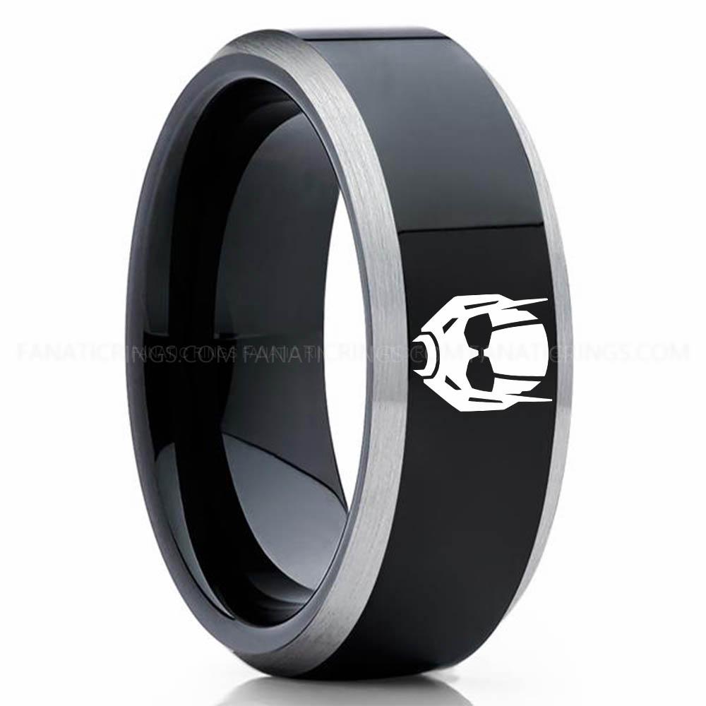 Antman Black Silver Ant Man Ring, Ant Man Wedding Band, Ant Man Wedding Ring, Ant Man Jewelry - Image 1
