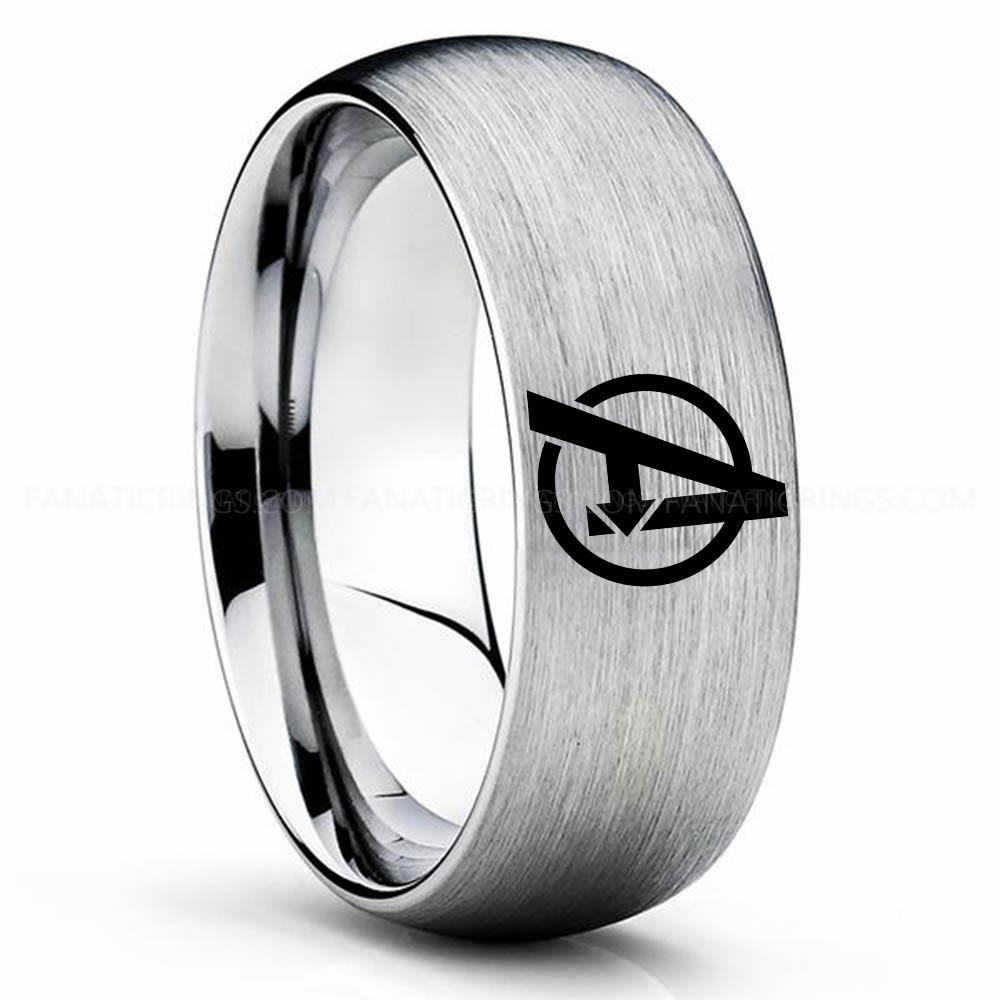 Avengers Silver (2) Avengers Ring, Avengers Wedding Band, Avengers Wedding Ring, Avengers Jewelry - Image 1