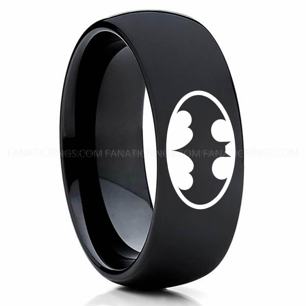 Batman 1 Black 3 Batman Ring, Batman Wedding Band, Batman Wedding Ring, Batman Jewelry - Image 1
