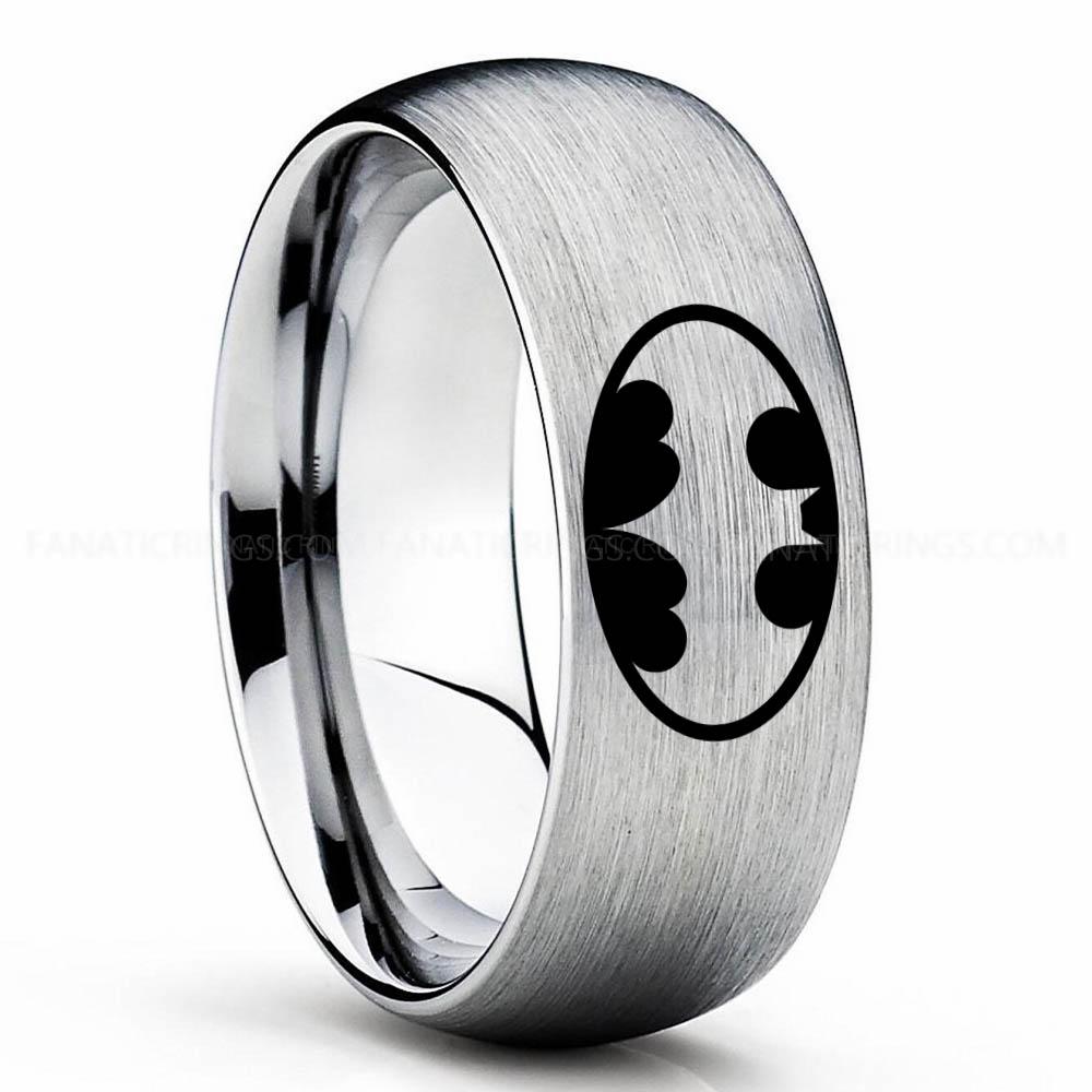Batman 1 Silver Batman Ring, Batman Wedding Band, Batman Wedding Ring, Batman Jewelry - Image 1